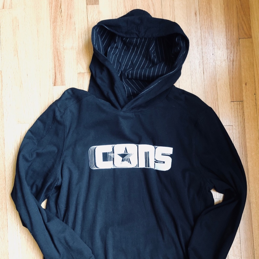 Men’s Converse Reversible Hoodie Black Slim Large